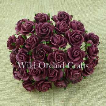 10 Stk. Rosen open roses burgundy 10 mm