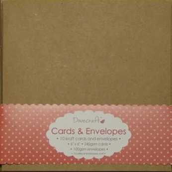 Dovecraft Kraft Cards & Envelopes 6x6"
