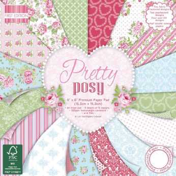 First Edition Paper Pad Pretty Posy 6x6"