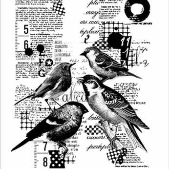 Carabelle Stempel Collage avec des oiseaux