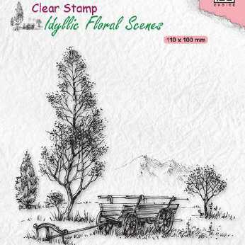 Nellie´s Clearstamp Meadow with cart