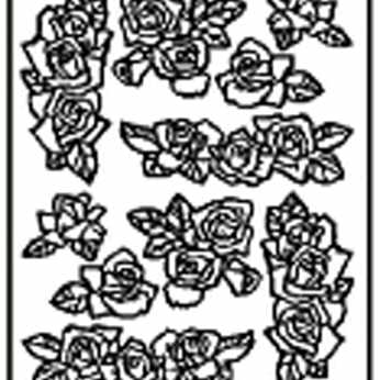 Sticker Blumen, Rosen, gold