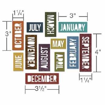 Tim Holtz Stanze Calendar Words BLOCK