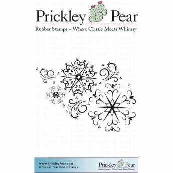 Prickley Pear Cling Snowflake Flourish ATC
