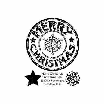 Clearstamp Merry Christmas Snowflake Seal