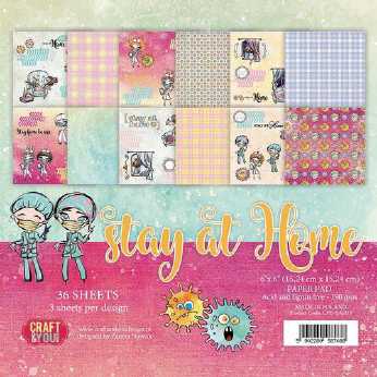 Craft & You Design Paper Pad Stay at Home 6x6"