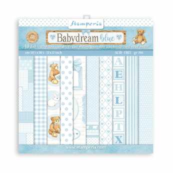 Stamperia Paper Pad Babydream blue 8x8"