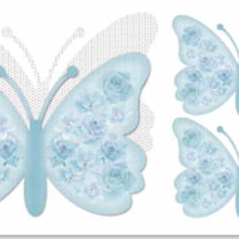 De Luxe Schmetterlingskarten hellblau Set