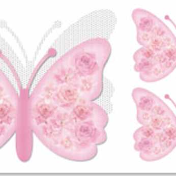 De Luxe Schmetterlingskarten rose Set