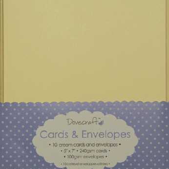 Dovecraft Cards & Envelopes 5x7" creme