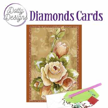 Diamond Cards Orange Roses