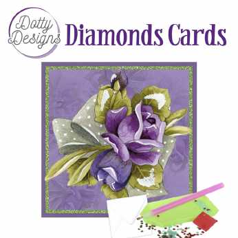 Diamond Cards Purple Roses