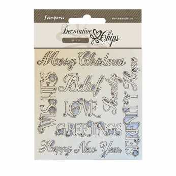 Stamperia Decorative Chips Christmas Writings