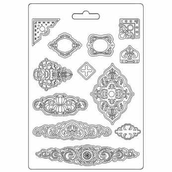 Stamperia Vintage Library Soft Mould A4 Plates