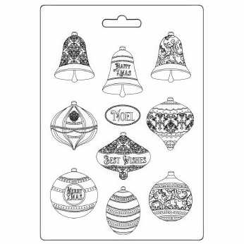 Stamperia Soft Mould Christmas Bells and Balls