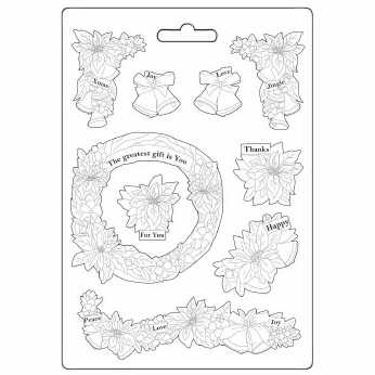 Stamperia Soft Mould Poinsettia & Garlands