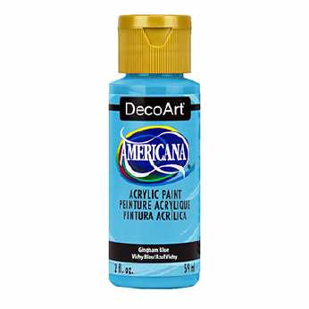 Americana acrylic paint gingham blue