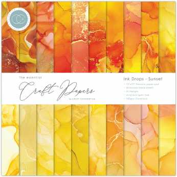 Craft Consortium Paper Pad Ink Drops Sunset 12x12"