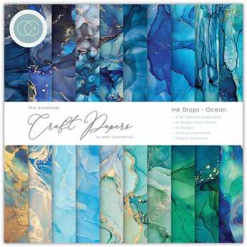 Craft Consortium Paper Pad Ink Drops Ocean 6x6"