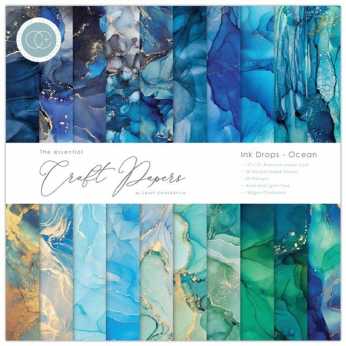 Craft Consortium Paper Pad Ink Drops Ocean 12x12"